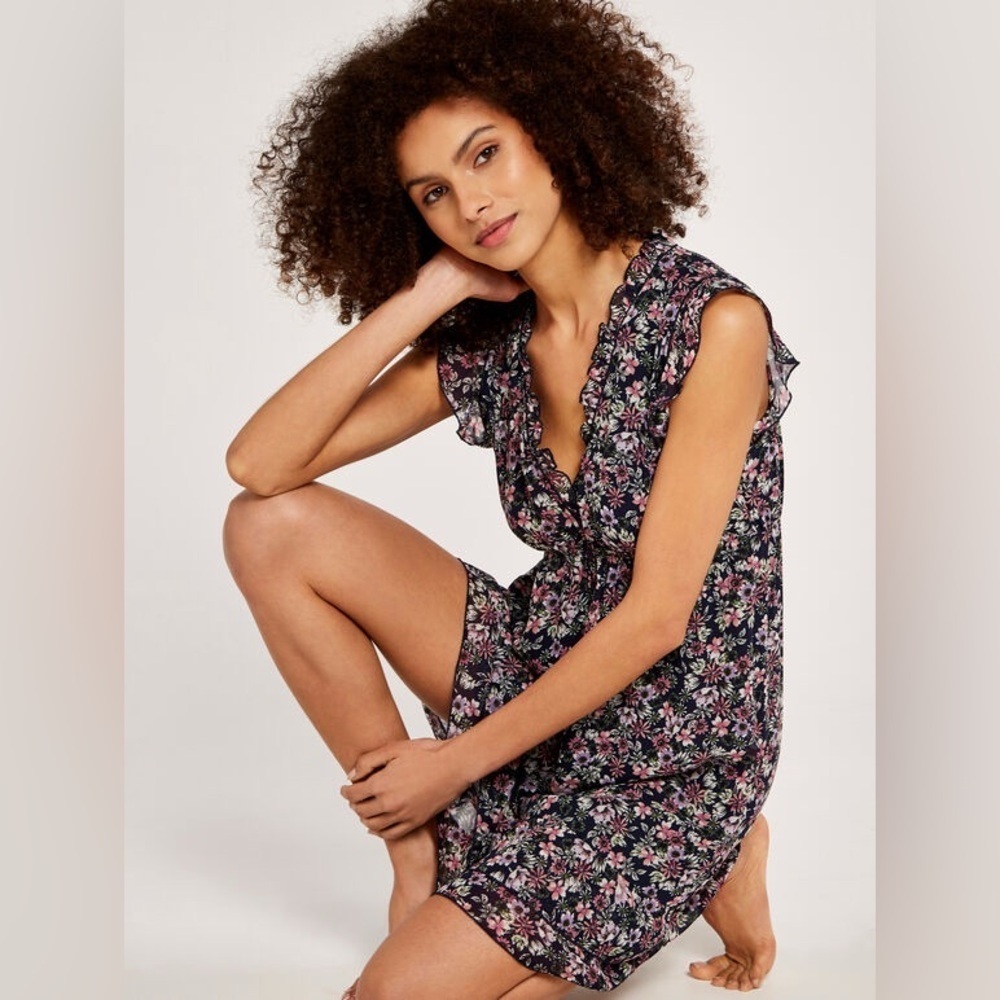 APRICOT Black and Purple Floral Dress